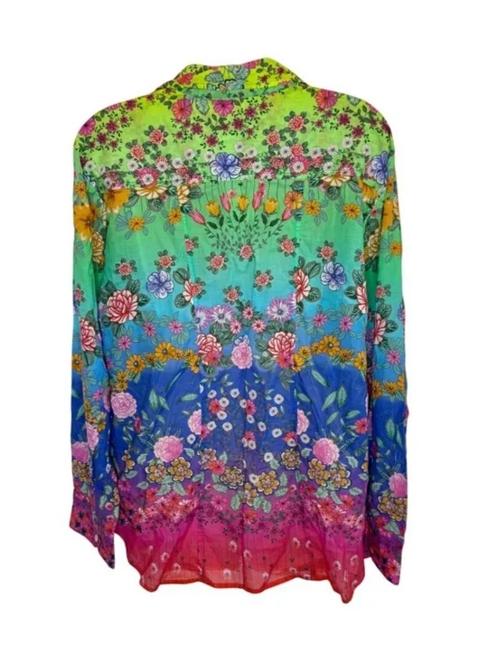 Johnny Was Rainbow Ombré Floral Tunic - Picture 3 of 4